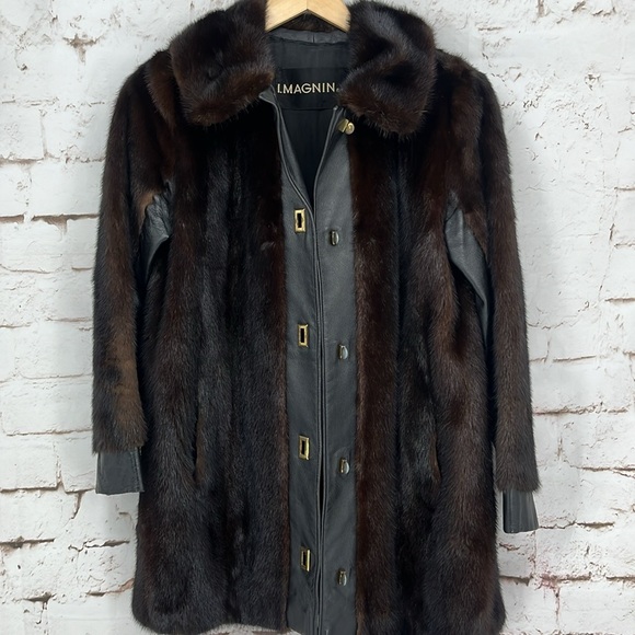 ✨VTG✨I. Magnin Mink/Lambskin Combo Coat, Size M - Picture 9 of 15